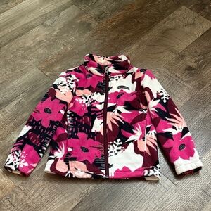 Columbia Kids Floral Fleece Jacket - Pink and White